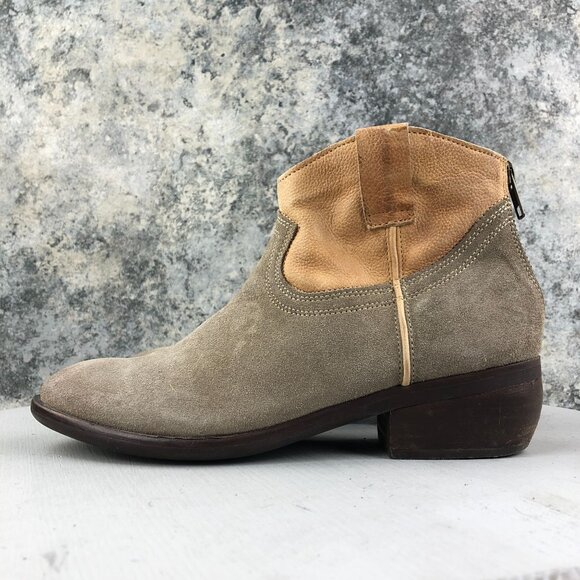 Steve Madden Women's Size 7.5M Midnite Brown Leather Suede Western Ankle Boots - Picture 6 of 14